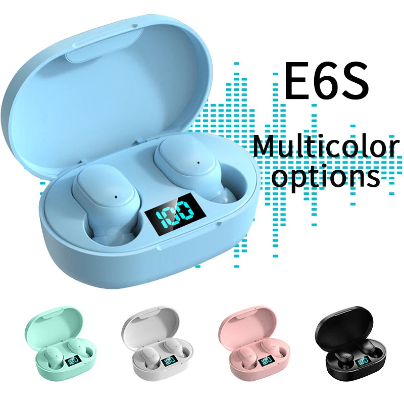 E6S TWS trådløse Bluetooth-øretelefoner – støjreducerende hovedtelefoner med HD-mikrofon