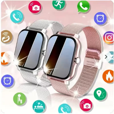 1,83" HD Smartwatch med Bluetooth-opkald og notifikationer – Sportstilstande, musikstyring, til Android og iOS (Unisexgave)