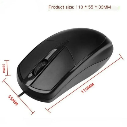 USB Wired Optical Mouse – 1200 DPI, Ergonomic Design, Plug & Play for PC & Laptop