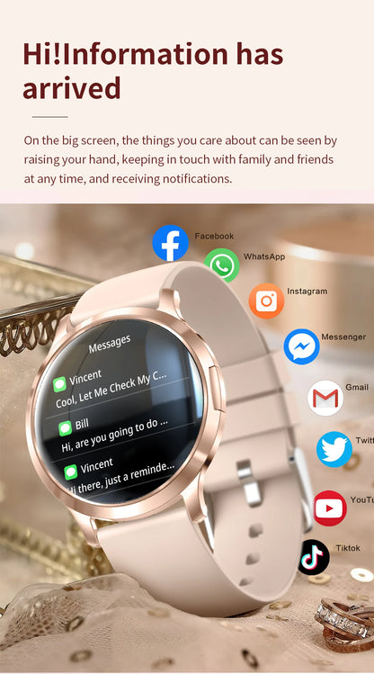 1,32" ultratyndt AMOLED-smartwatch til kvinder med Bluetooth-opkald – Brugerdefinerede urskiver, aktivitetsmåler, luksusdesign