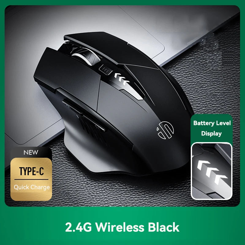 Tri-Mode Wireless Mouse (Bluetooth 5.0/4.0 + 2.4G) – Rechargeable, Silent Click, Adjustable DPI (1000–1600)