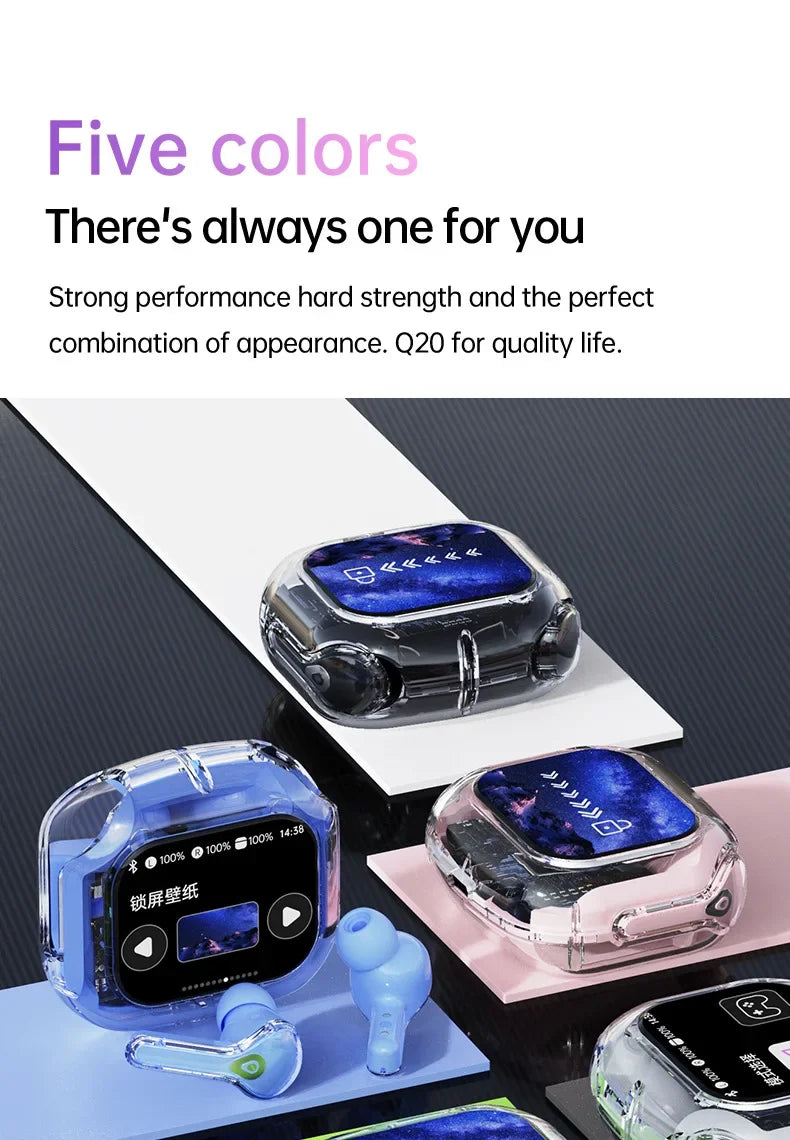 True Wireless Bluetooth 5.4 Earbuds – ANC Noise-Cancelling, HD Stereo Bass, Gamer Headset with LED Touch Control