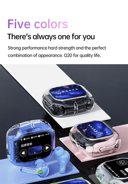 True Wireless Bluetooth 5.4 Earbuds – ANC Noise-Cancelling, HD Stereo Bass, Gamer Headset with LED Touch Control