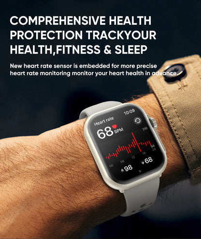 1,85" HD AMOLED Smartwatch med Bluetooth-opkald – IP68 Vandtæt Full Touch Sportsur til Mænd og Kvinder (2025)