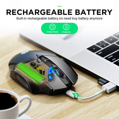 Tri-Mode Wireless Mouse (Bluetooth 5.0/4.0 + 2.4G) – Rechargeable, Silent Click, Adjustable DPI (1000–1600)