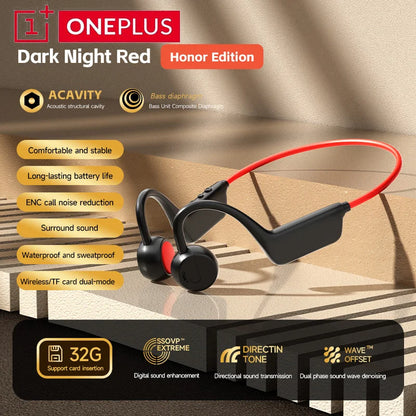 OnePlus Knochenschall Bluetooth Kopfhörer – Kabelloses Open-Ear Headset, Freisprechfunktion, Wasserdichte Sport-Kopfhörer mit Mikrofon
