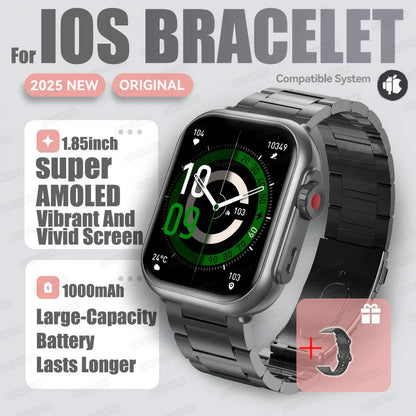 1,85" HD AMOLED Smartwatch med Bluetooth-opkald – IP68 Vandtæt Full Touch Sportsur til Mænd og Kvinder (2025)