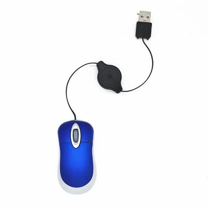 Mini kabelgebundene, einziehbare Maus – tragbare optische USB-Maus (1000 DPI) für Laptop & PC