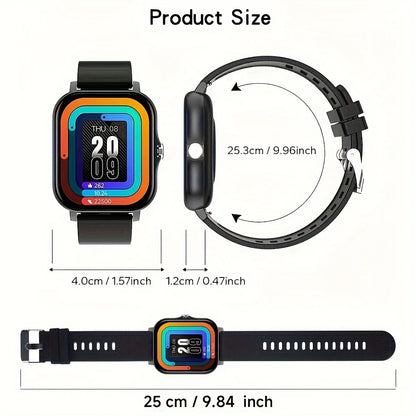 Smartwatch med trådløse opkald og digital skærm – Silikonerem og design i rustfrit stål