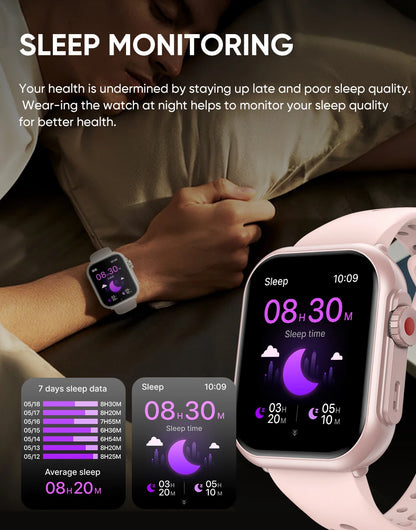 1,85" HD AMOLED Smartwatch med Bluetooth-opkald – IP68 Vandtæt Full Touch Sportsur til Mænd og Kvinder (2025)