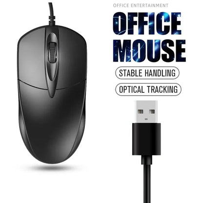 USB Wired Optical Mouse – 1200 DPI, Ergonomic Design, Plug & Play for PC & Laptop