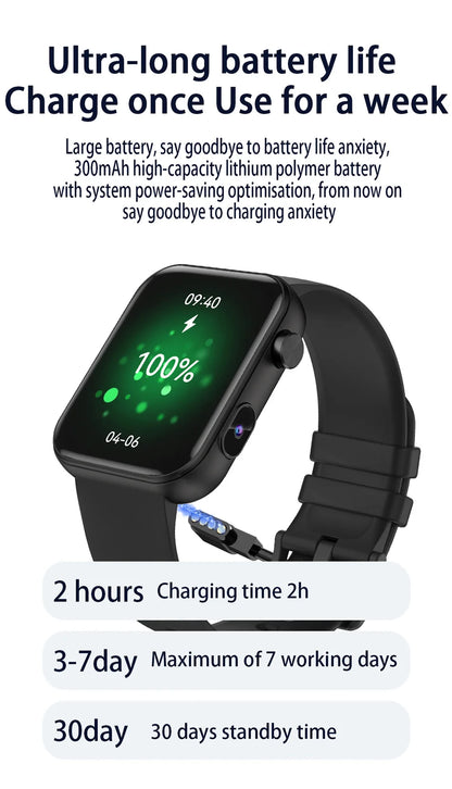 Smartwatch 2025 für Damen und Herren – Kamera, Videoaufzeichnung, Gesundheits- und Fitness-Tracker, wasserdicht, Bluetooth-Anruf