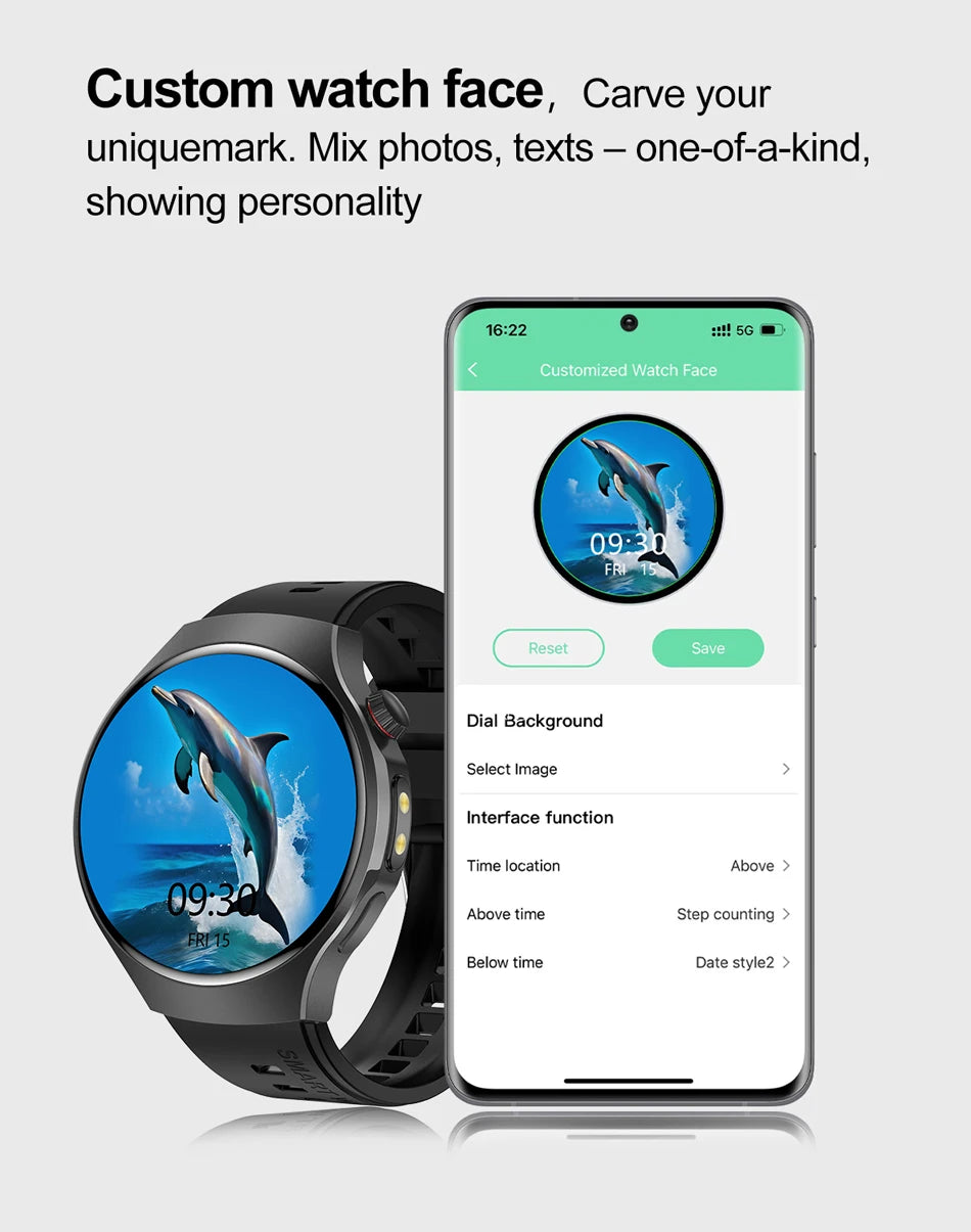 Herren-Smartwatch mit Full Touch, Bluetooth-Anrufen, Kompass und Taschenlampe – Fitness-Tracker und Herzfrequenzmesser, wasserdicht