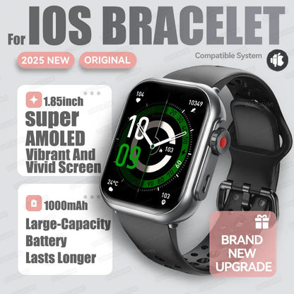 1,85" HD AMOLED Smartwatch med Bluetooth-opkald – IP68 Vandtæt Full Touch Sportsur til Mænd og Kvinder (2025)