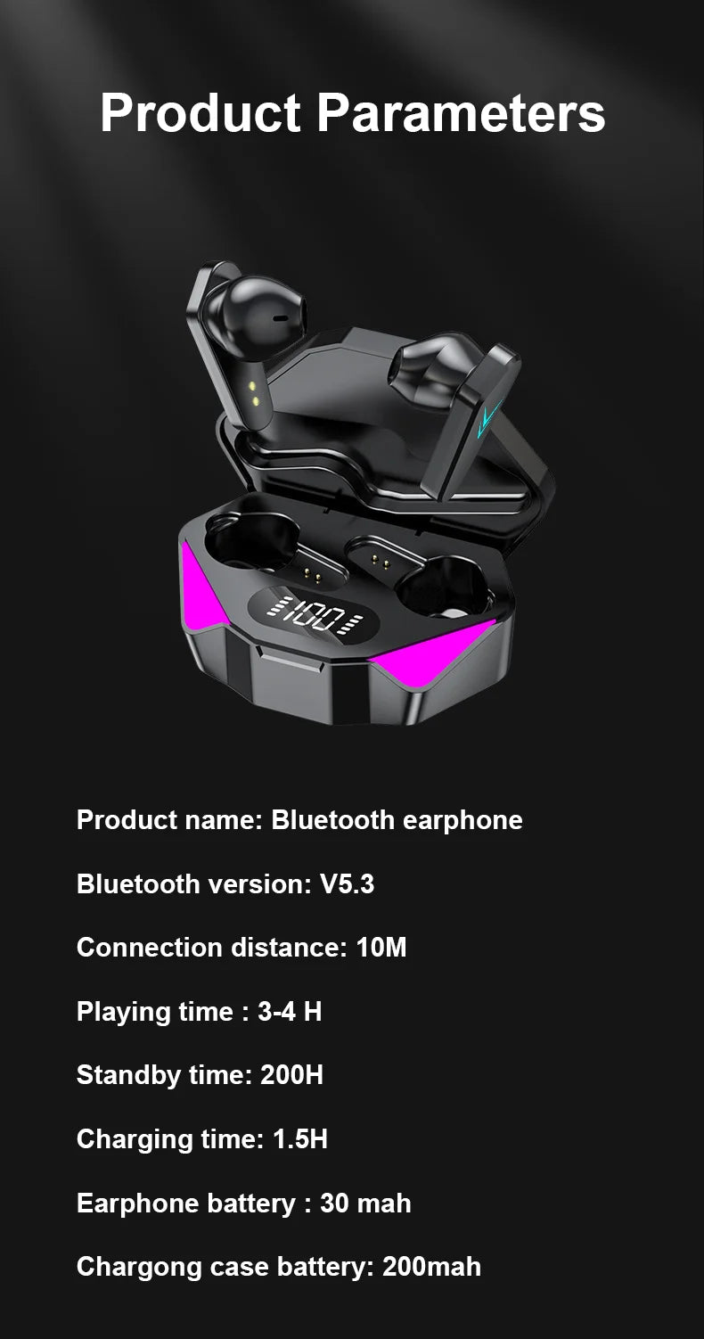 Bluetooth TWS Gaming-Ohrhörer – Kabelloser HiFi 9D Stereo Sound mit Mikrofon, Bass-Audio-Kopfhörer für Xiaomi & Lenovo
