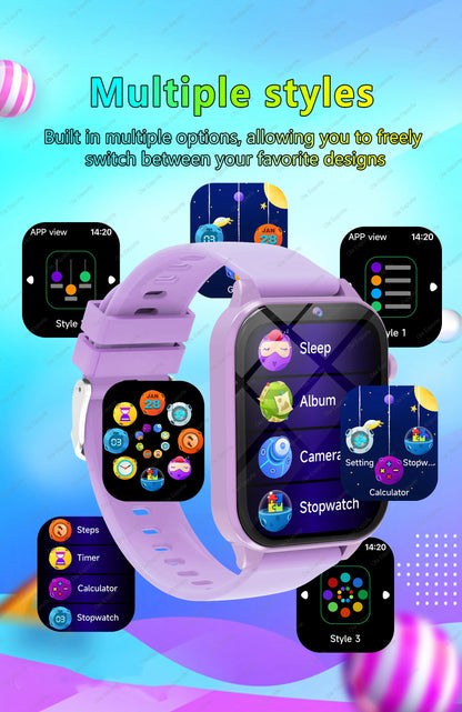 Kinder-Smartwatch mit 1,83"-Display, Kamera und 18 Spielen
