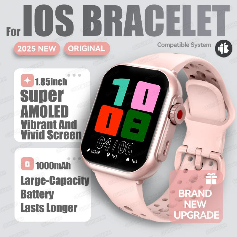1,85" HD AMOLED Smartwatch med Bluetooth-opkald – IP68 Vandtæt Full Touch Sportsur til Mænd og Kvinder (2025)