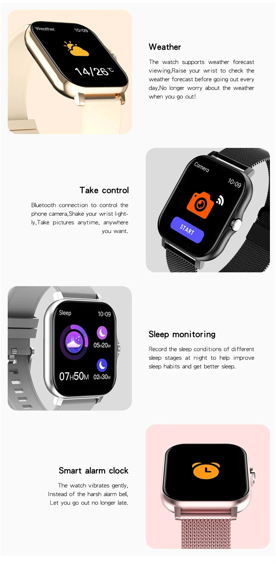 1,83" HD Smartwatch med Bluetooth-opkald og notifikationer – Sportstilstande, musikstyring, til Android og iOS (Unisexgave)