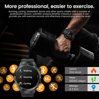 HD AMOLED Smartwatch für Herren mit Bluetooth-Anruffunktion, Herzfrequenzmesser & GPS-Bewegungsverfolgung – Wasserdicht, für Android & iOS (2025)
