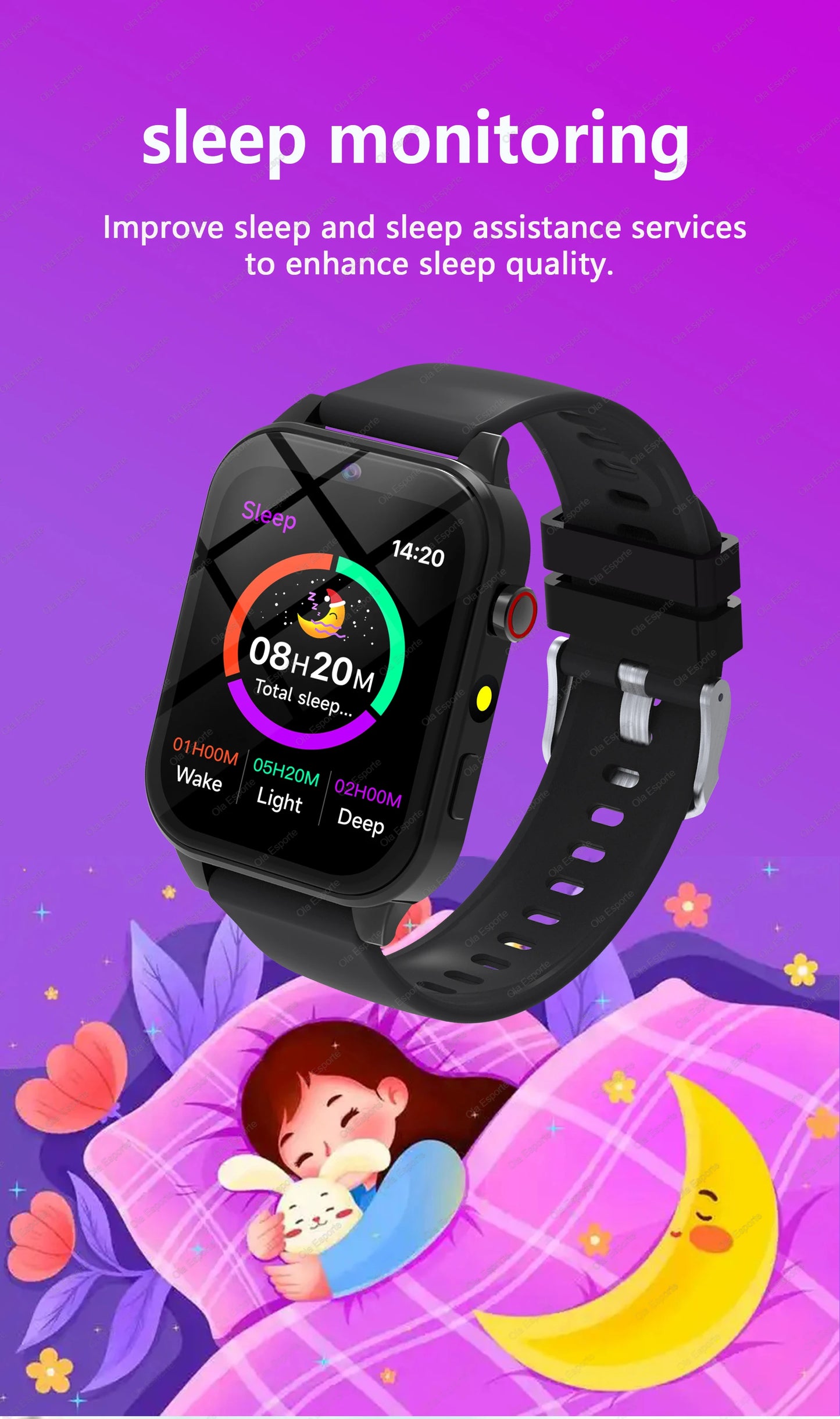 Kinder-Smartwatch mit 1,83"-Display, Kamera und 18 Spielen