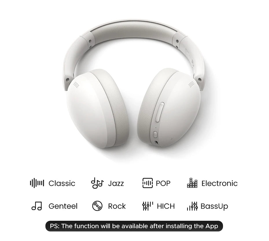 Trådløse Over-Ear Bluetooth-hovedtelefoner – 80 timers spilletid, Hi-Fi stereolyd med mikrofon, Bluetooth 5.4