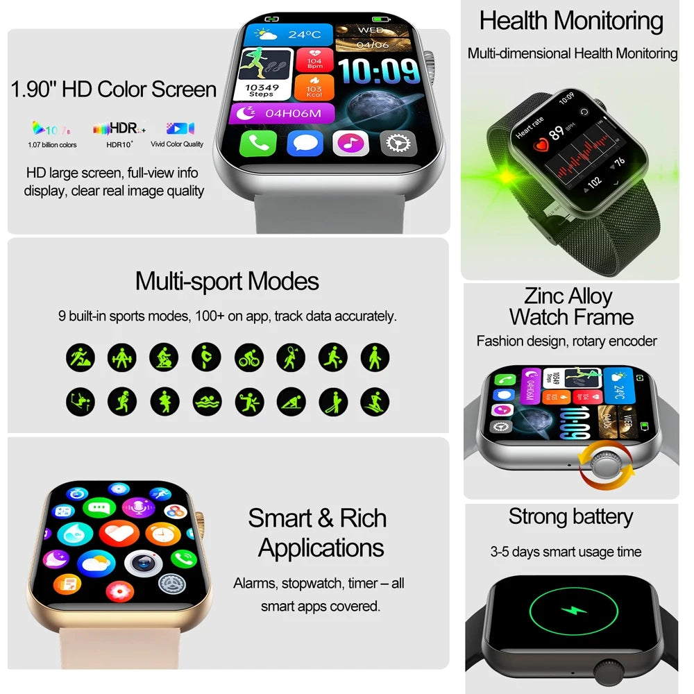 Damen-Smartwatch mit vollständiger Touch-Funktion und Bluetooth-Anruffunktion – Wasserdichter Fitness-Tracker und Sportuhr für Damen