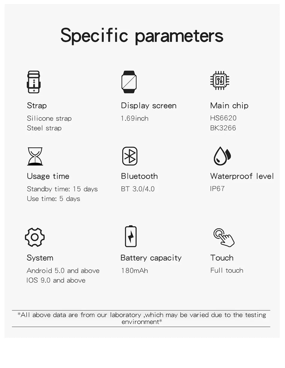 1,83" HD Smartwatch med Bluetooth-opkald og notifikationer – Sportstilstande, musikstyring, til Android og iOS (Unisexgave)