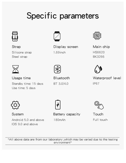 1,83" HD Smartwatch med Bluetooth-opkald og notifikationer – Sportstilstande, musikstyring, til Android og iOS (Unisexgave)