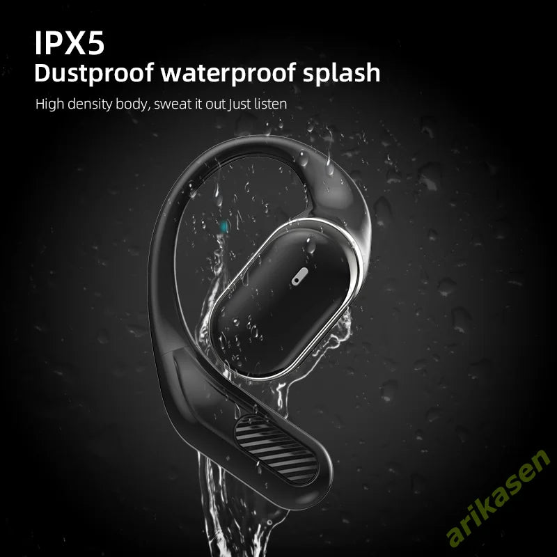 Bluetooth 5.4 Open-Ear-Kopfhörer – 60 Std. Spielzeit, Dual-Mikrofon, klare Anrufe, Sport-Luftleitung-Ohrhörer