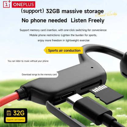 OnePlus Knochenschall Bluetooth Kopfhörer – Kabelloses Open-Ear Headset, Freisprechfunktion, Wasserdichte Sport-Kopfhörer mit Mikrofon