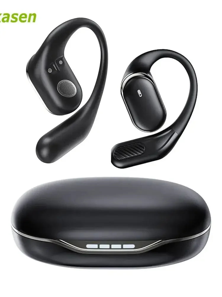 Bluetooth 5.4 Open-Ear-Kopfhörer – 60 Std. Spielzeit, Dual-Mikrofon, klare Anrufe, Sport-Luftleitung-Ohrhörer