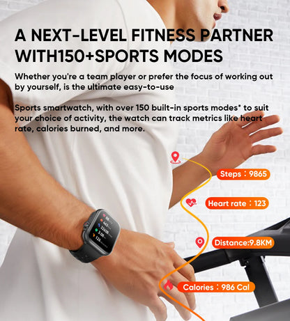 1,85" HD AMOLED Smartwatch med Bluetooth-opkald – IP68 Vandtæt Full Touch Sportsur til Mænd og Kvinder (2025)