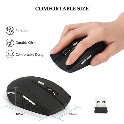 Kabellose 2,4G ergonomische Maus – wiederaufladbar, einstellbare DPI bis zu 1600, tragbar für Laptop & MacBook
