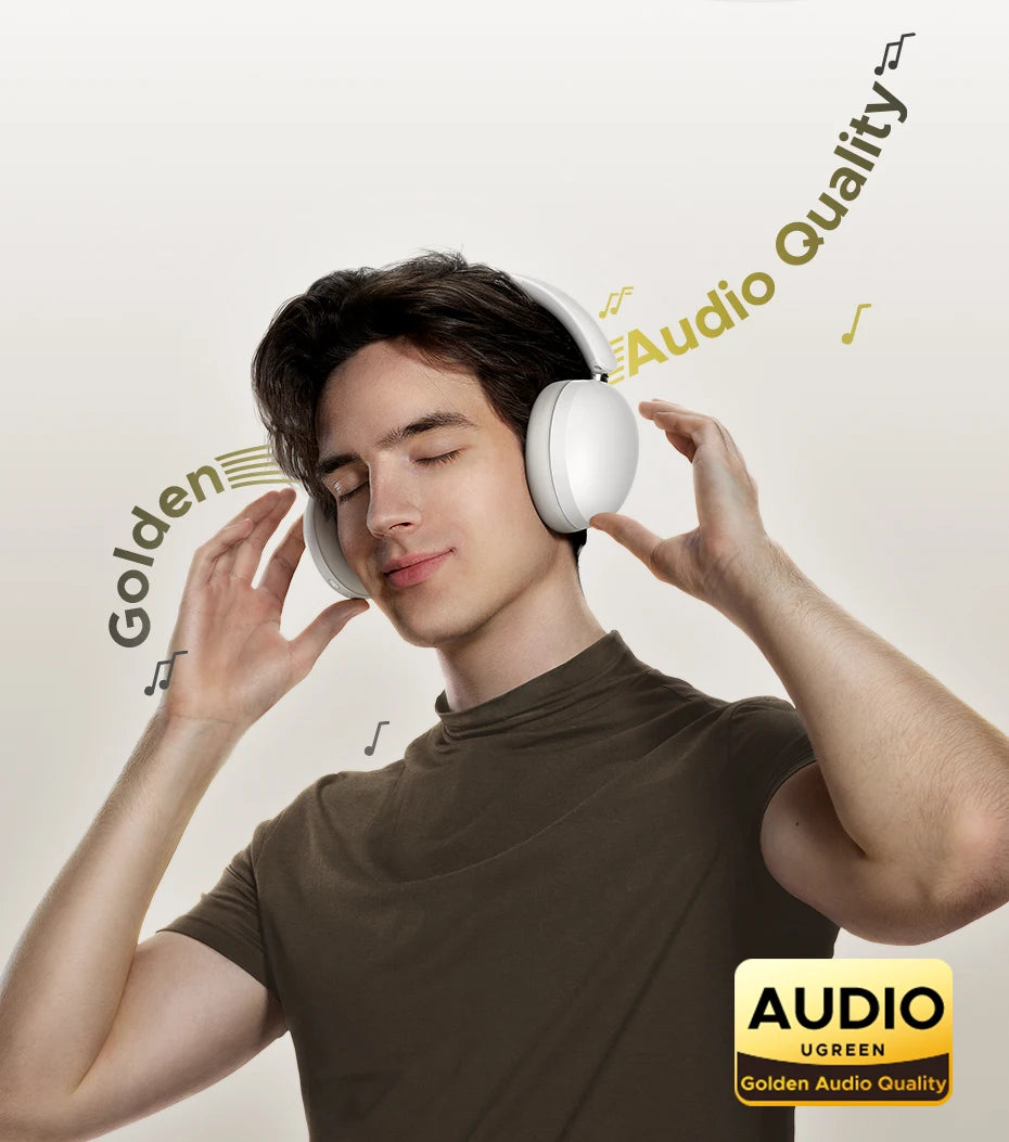 Trådløse Over-Ear Bluetooth-hovedtelefoner – 80 timers spilletid, Hi-Fi stereolyd med mikrofon, Bluetooth 5.4
