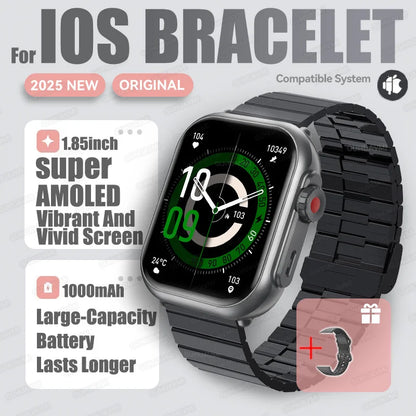 1,85" HD AMOLED Smartwatch med Bluetooth-opkald – IP68 Vandtæt Full Touch Sportsur til Mænd og Kvinder (2025)