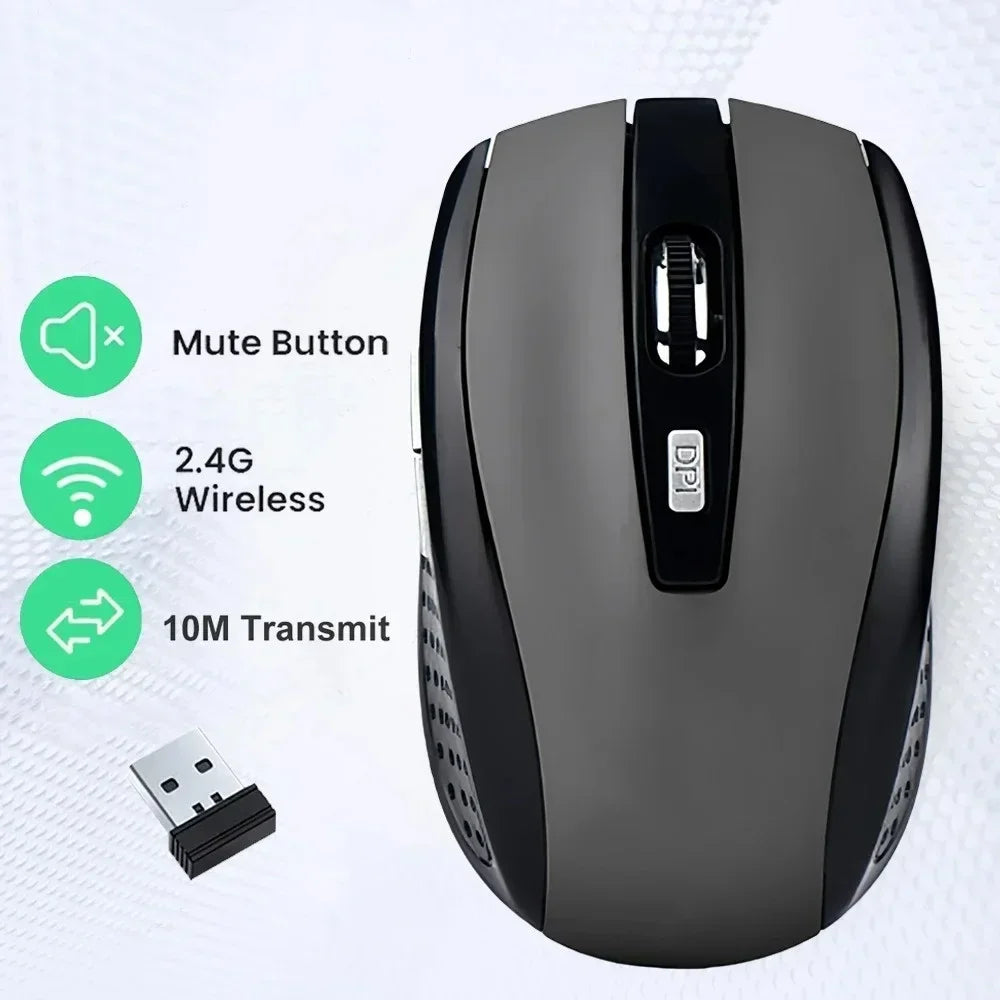Kabellose 2,4G ergonomische Maus – wiederaufladbar, einstellbare DPI bis zu 1600, tragbar für Laptop & MacBook