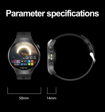 Herren-Smartwatch mit Full Touch, Bluetooth-Anrufen, Kompass und Taschenlampe – Fitness-Tracker und Herzfrequenzmesser, wasserdicht