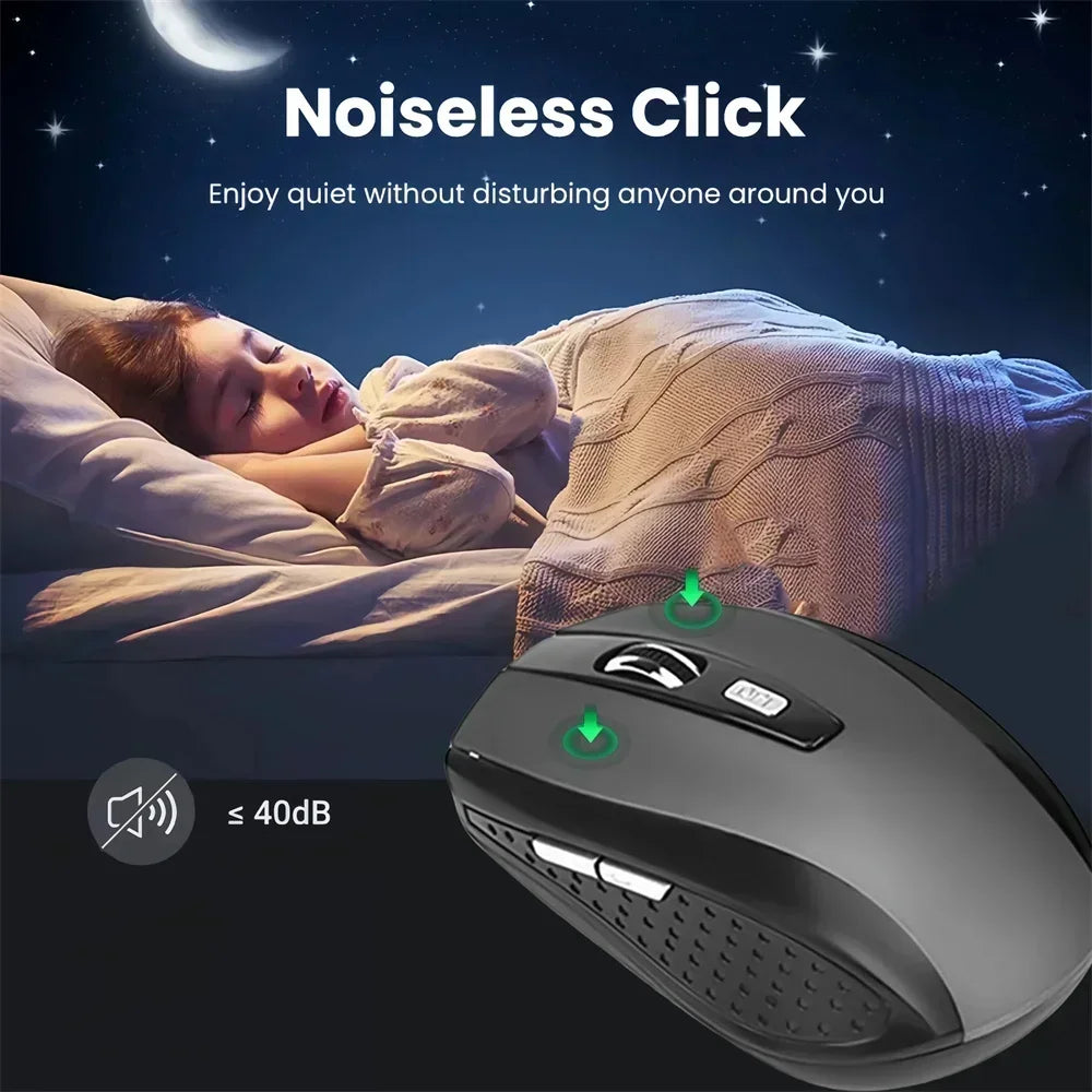 Kabellose 2,4G ergonomische Maus – wiederaufladbar, einstellbare DPI bis zu 1600, tragbar für Laptop & MacBook