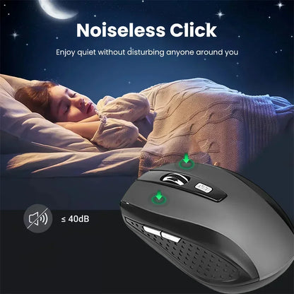 Kabellose 2,4G ergonomische Maus – wiederaufladbar, einstellbare DPI bis zu 1600, tragbar für Laptop & MacBook
