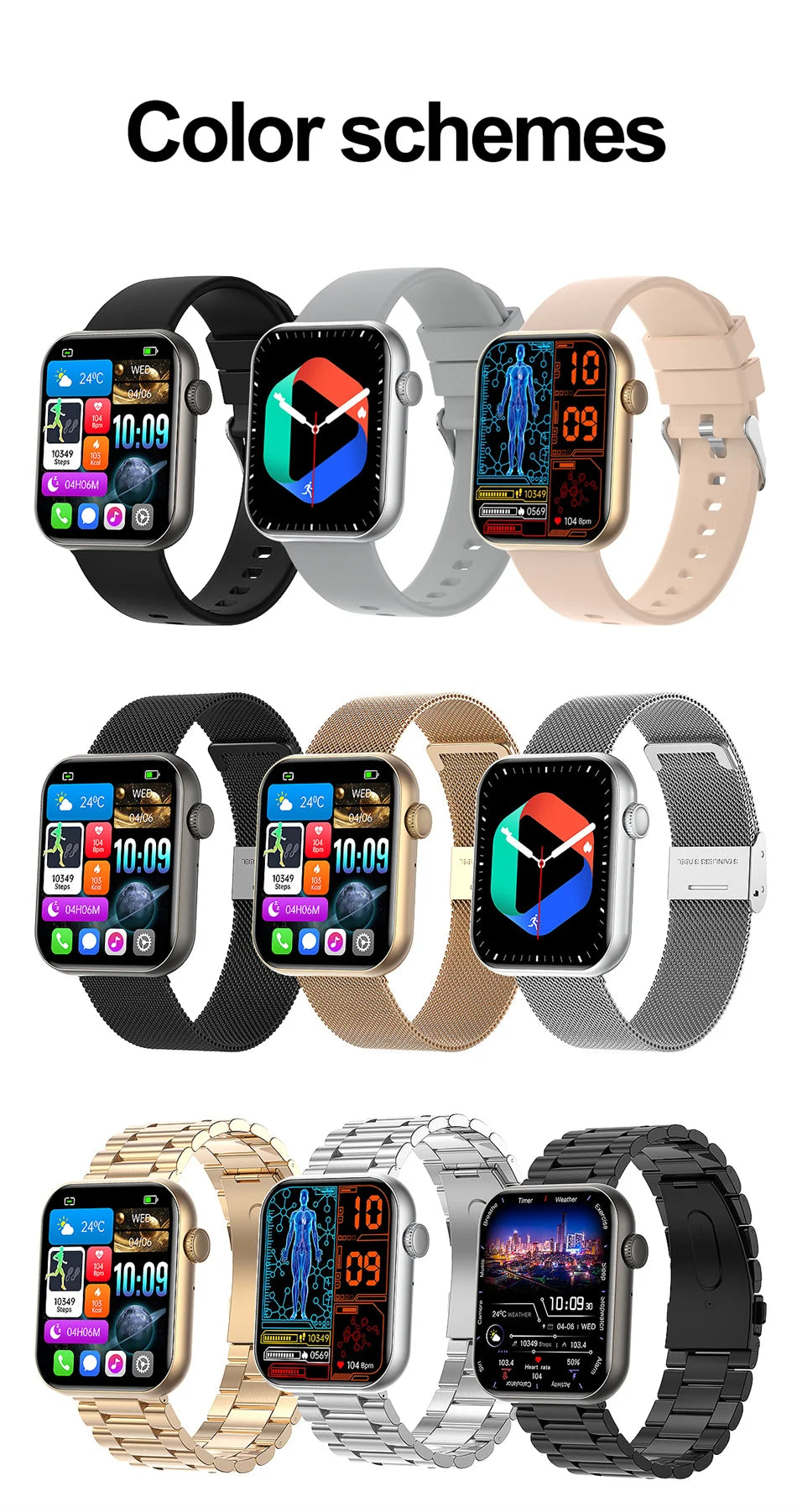 Damen-Smartwatch mit vollständiger Touch-Funktion und Bluetooth-Anruffunktion – Wasserdichter Fitness-Tracker und Sportuhr für Damen