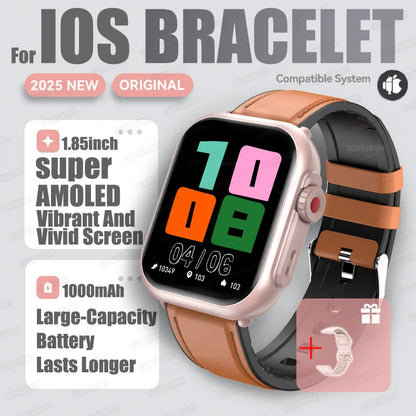 1,85" HD AMOLED Smartwatch med Bluetooth-opkald – IP68 Vandtæt Full Touch Sportsur til Mænd og Kvinder (2025)