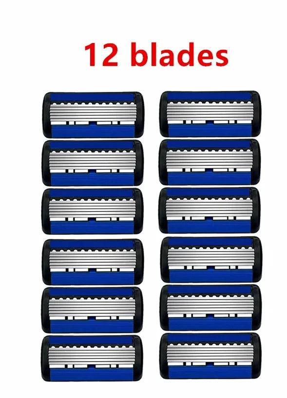 Klassisk 6-bladet sikkerhedsbarbermaskine sæt med 27 udskiftelige blade