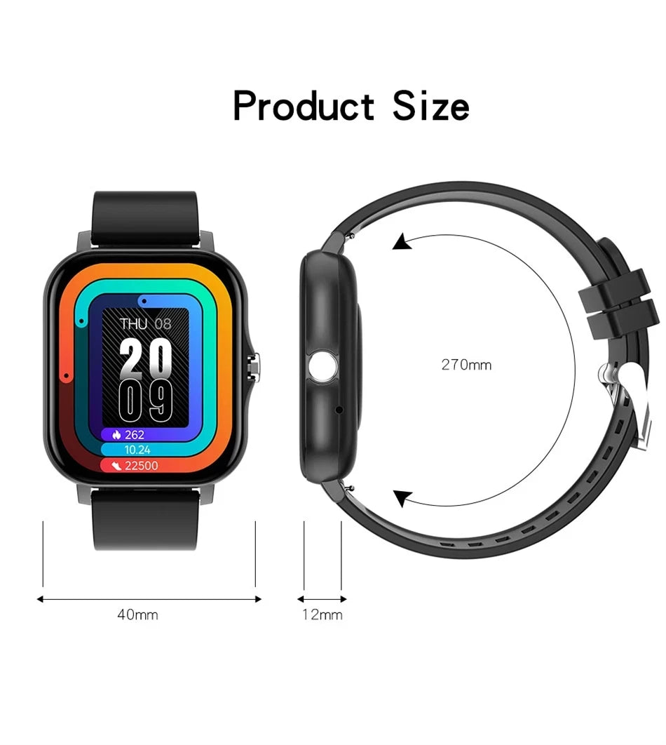1,83" HD Smartwatch med Bluetooth-opkald og notifikationer – Sportstilstande, musikstyring, til Android og iOS (Unisexgave)