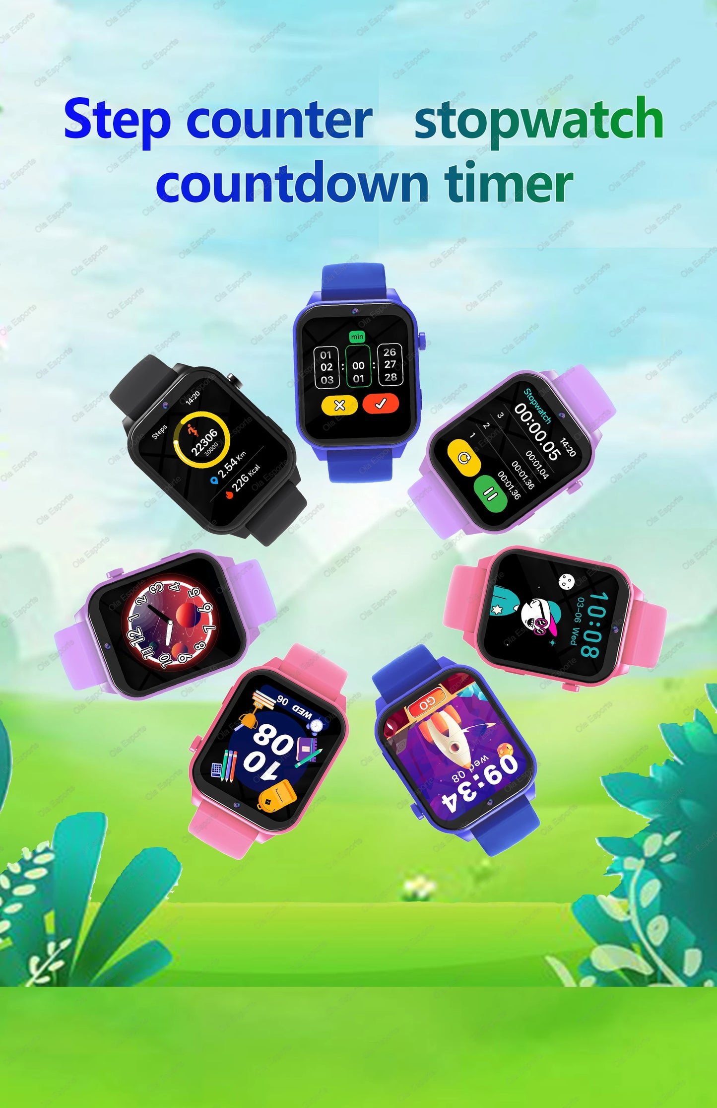 Kinder-Smartwatch mit 1,83"-Display, Kamera und 18 Spielen