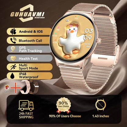 1.43" Full Touch Smartwatch for Women with Bluetooth Calling – Fitness & Sports Watch, Stylish Ladies Gift (2025)