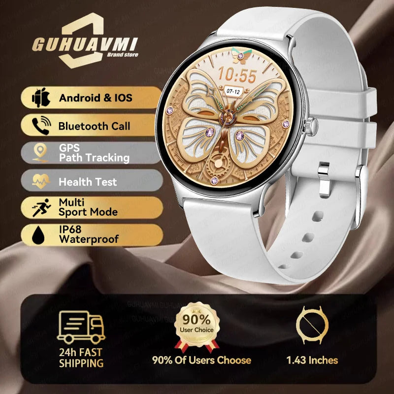 1.43" Full Touch Smartwatch for Women with Bluetooth Calling – Fitness & Sports Watch, Stylish Ladies Gift (2025)