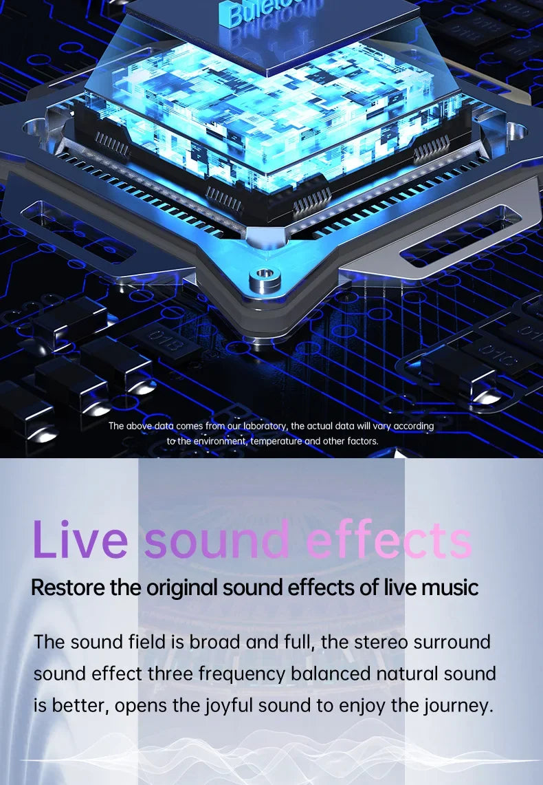 True Wireless Bluetooth 5.4 Earbuds – ANC Noise-Cancelling, HD Stereo Bass, Gamer Headset with LED Touch Control