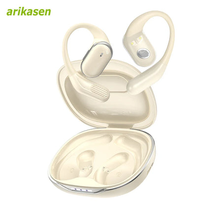 Bluetooth 5.4 Open-Ear-Kopfhörer – 60 Std. Spielzeit, Dual-Mikrofon, klare Anrufe, Sport-Luftleitung-Ohrhörer