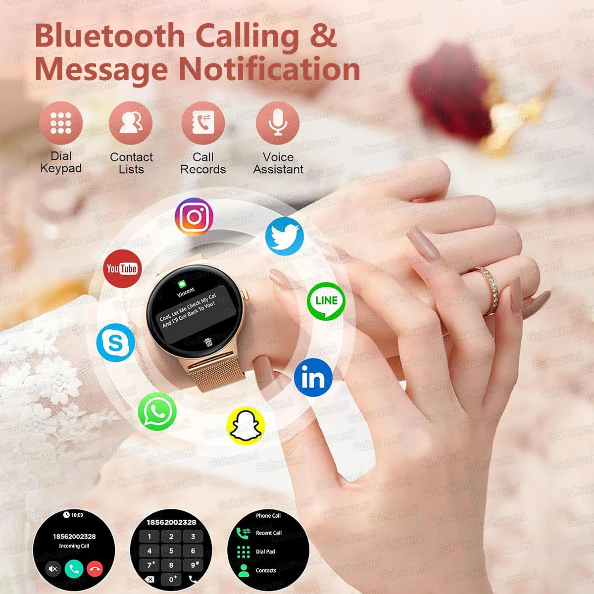 1.43" Full Touch Smartwatch for Women with Bluetooth Calling – Fitness & Sports Watch, Stylish Ladies Gift (2025)