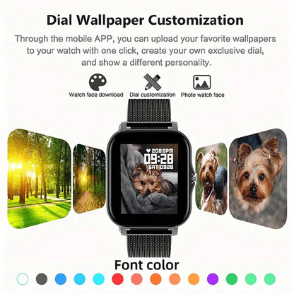 1,83" HD Smartwatch med Bluetooth-opkald og notifikationer – Sportstilstande, musikstyring, til Android og iOS (Unisexgave)